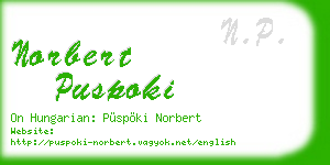 norbert puspoki business card