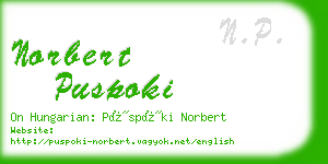 norbert puspoki business card